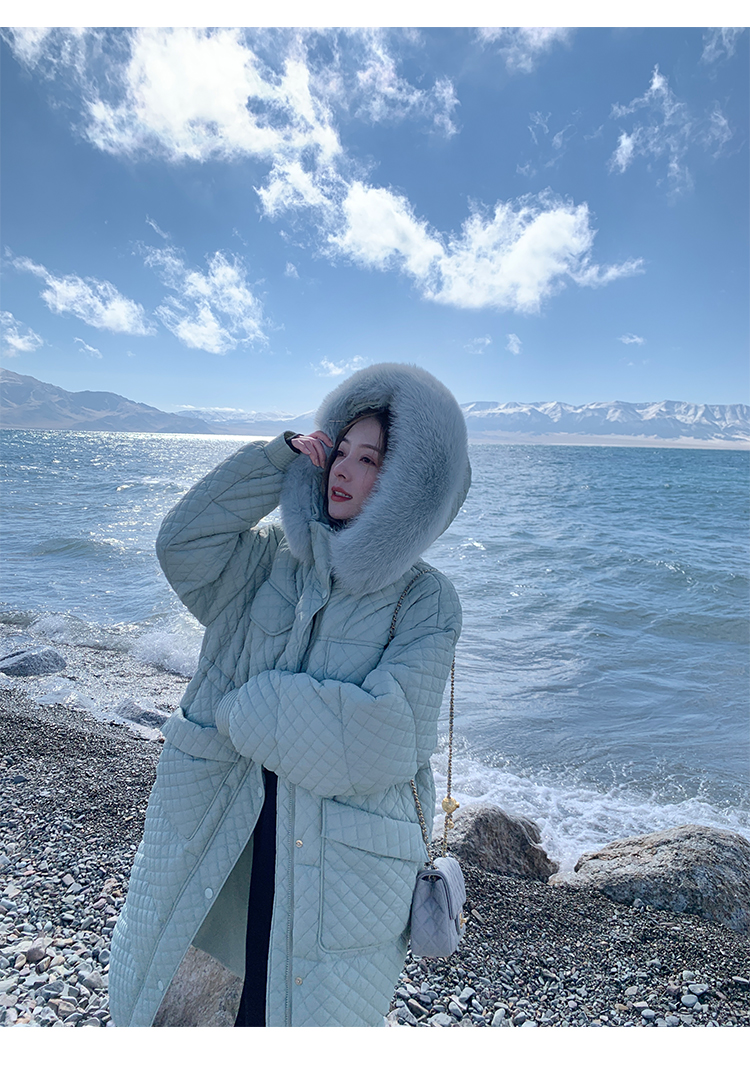 다이아몬드 여우모피 다운 재킷